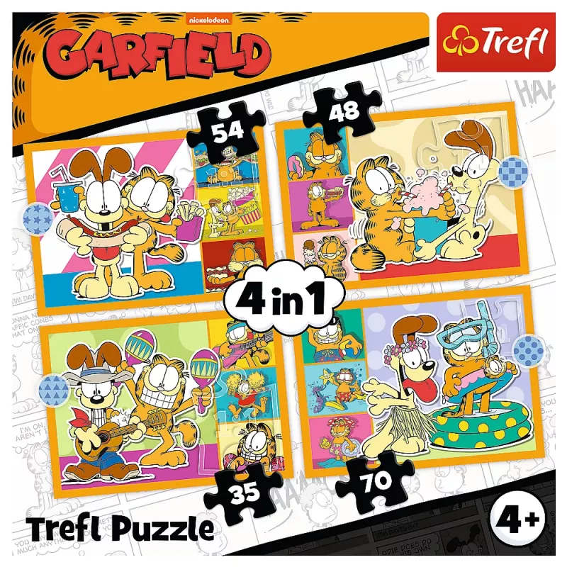 TREFL PUZZLE Puzzle 4 em 1 – O Garfield adora lasanha – Trefl 34673
