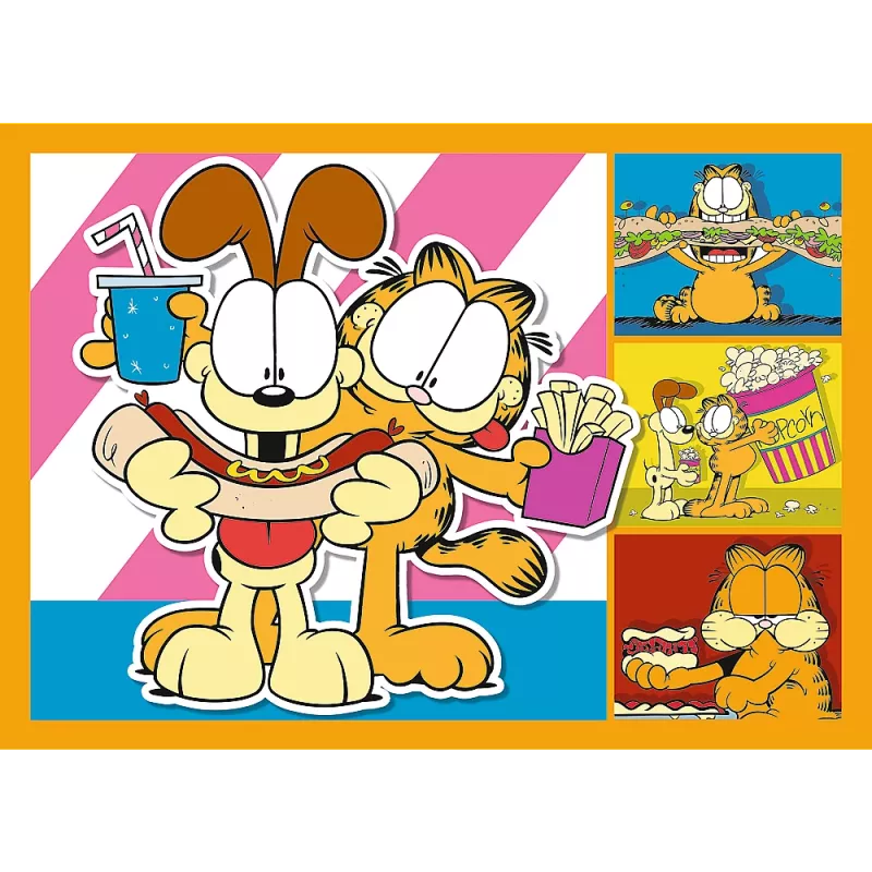 TREFL PUZZLE Puzzle 4 em 1 – O Garfield adora lasanha – Trefl 34673