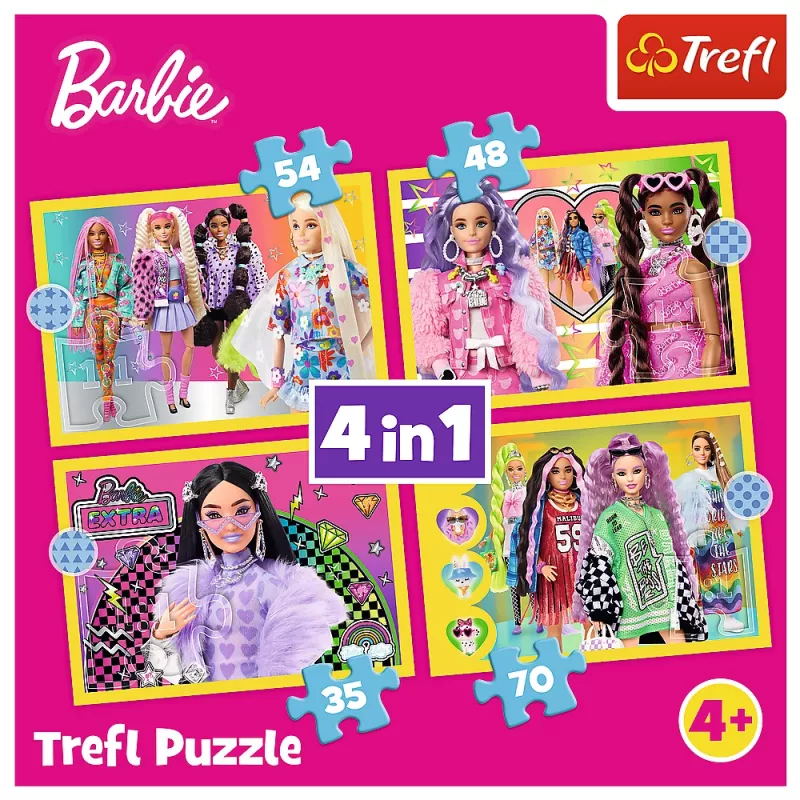 TREFL PUZZLE Puzzle - 4 em 1 - Happy World of Barbie Trefl 34626