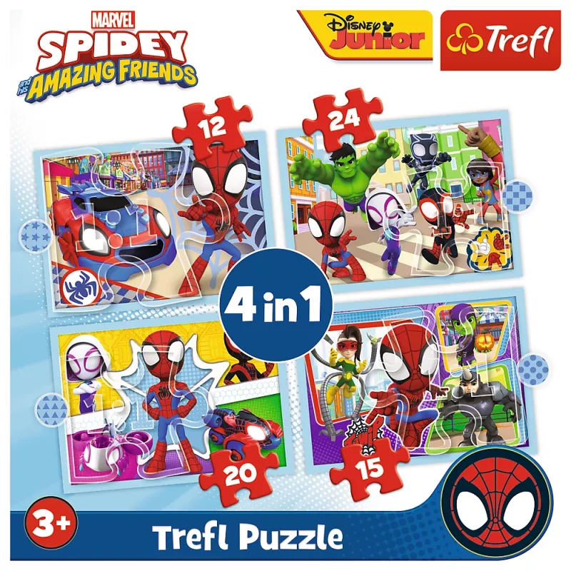 TREFL PUZZLE Puzzle - 4em1 (12, 15, 20, 24) - Ekipa Spidaya 34611