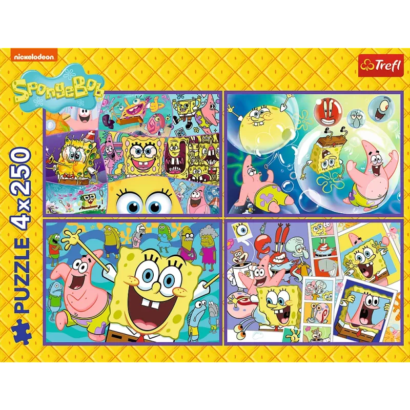 TREFL PUZZLE Puzzle - 4x250 - O mundo louco do SpongeBob Trefl 13342