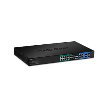 TRENDnet TPE-204US switch Gigabit Web Smart UPoE 20 portas, orçamento PoE 370W, 8 portas UPoE, montagem em rack 19 polegadas