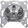 Triax GDM 12 Tomada final multimédia, 1x conector F, 1x ficha IEC, 1x conector fêmea IEC, encastrar, caixa metálica, blindagem classe A 306273