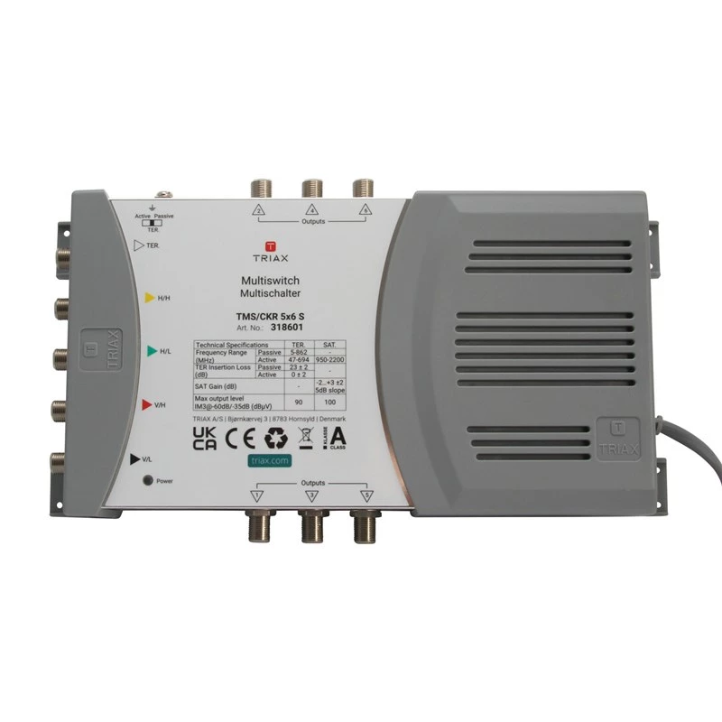 Multiswitch TRIAX TMS 5/6S 4 entradas SAT + 1 TER, 6 saídas