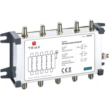 Triax TV 4+1 proteção contra sobretensão para cabos coaxiais e ligação à terra 389056