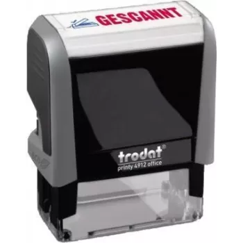 Carimbo de texto autoentintado Trodat ECO Printy Office 4912, 47 x 18 mm, tinta preta, plástico reciclado 128725