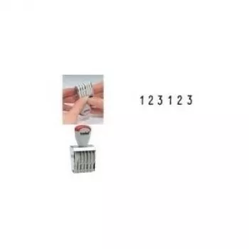 Carimbo numerador Trodat 6 dígitos 9 x 41 mm caixa em metal niquelado rodas de ajuste em plástico (51 1596)