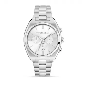 Trussardi Relógio de quartzo de homem R2453159003 44mm Mostrador azul Aço inoxidável