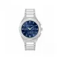 Relógio de quartzo de homem Trussardi T-Light R2453156004 44mm mostrador azul bracelete milanesa prateada