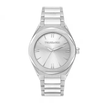 Trussardi homem T-Light relógio de quartzo R2453156006 42 mm mostrador azul couro castanho