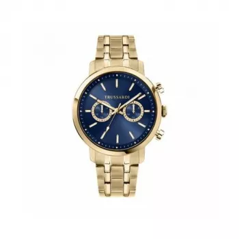 Trussardi Relógio de homem R2453147002 43mm mostrador azul bracelete de pele