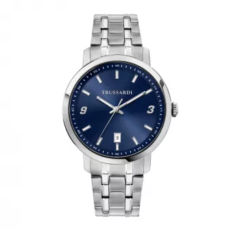 Relógio de homem Trussardi R2453147010 41mm Aço inoxidável Mostrador azul