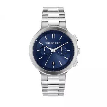 Relógio de homem Trussardi R2453164004 43mm aço inoxidável mostrador azul