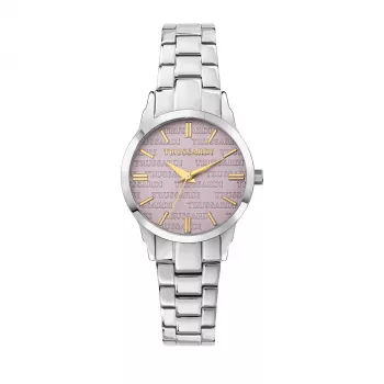 Relógio de mulher Trussardi T-Light quartzo R2453141508 32mm aço inoxidável malha PVD ouro rosa