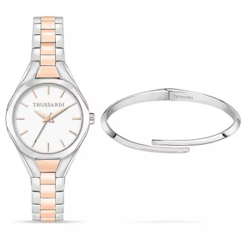 Relógio de mulher Trussardi T-Light quartzo R2453159503 30 mm prateado aço inoxidável