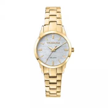 Relógio de quartzo de mulher Trussardi T-Light R2453141507 32mm prateado aço inoxidável