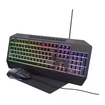 Trust GXT 791 conjunto de teclado e rato, USB, QWERTZ alemão, preto (25284)