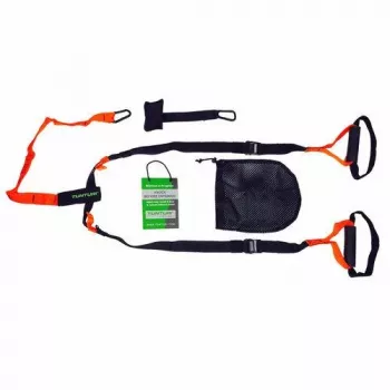 Tunturi 14TUSFU154 treinador de suspensão – cintas ajustáveis de peso corporal com fixação para porta, preto/amarelo