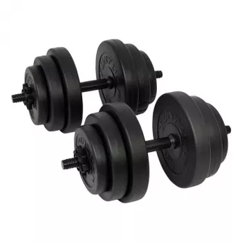 Tunturi conjunto de halteres de vinil de 28 kg com barras Spinlock