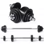 Conjunto de barra longa/halteres Tunturi 20 kg ferro fundido com barras spinlock