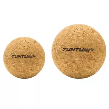 Tunturi conjunto de bolas de massagem de cortiça 2x 60 mm – castanho natural bolas de trigger point e libertação fascial