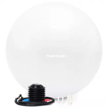 Tunturi Gymball 65 cm Bola de ginástica anti-rebentamento - branco-sujo com bomba manual