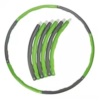 Arco de fitness dobrável Tunturi Hula Hoop - 100 cm, 1,2 kg, cinzento/verde