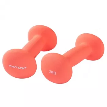 Tunturi halteres de neoprene 2 kg par vermelho