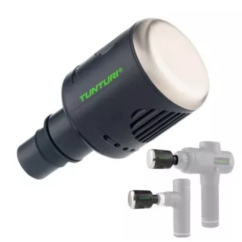 Pistola de massagem Tunturi com função de calor e frio, 5 velocidades, 6 acessórios, ecrã LED, recarregável, bolsa de transporte