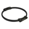 Tunturi anel de Pilates preto - anel de fitness flexível em fibra de vidro com pegas em espuma EVA para tronco, coxas, braços, peito, glúteos - 38 cm de diâmetro, resistência média, leve e portátil para Pilates, ioga, treino de força