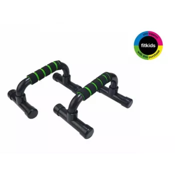 Tunturi Pegas para flexões - preto, pack de 2, estrutura em aço com pegas ergonómicas em espuma de PVC