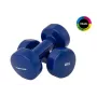 Tunturi conjunto de halteres de vinil 2 x 4 kg, azul, par com pega contornada