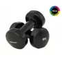 Tunturi halteres de vinil 5,0 kg (conjunto de 2) preto - núcleo de ferro fundido, punho ergonómico antiderrapante