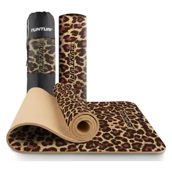 Tapete de ioga Tunturi 8 mm padrão leopardo