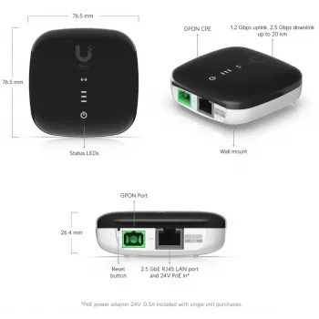 UBIQUITI WAVE-FIBER-ONU-20 GPON ONT 2,5 Gbps até 20 km, pack de 20