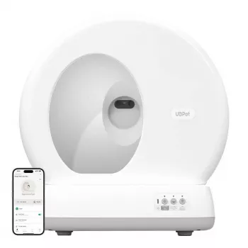 Caixa de areia autolimpante inteligente para gatos UBPet UCAT C10 Pro com câmara