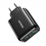Carregador de parede UGREEN 2xUSB-A 36W QC3.0 preto CD161