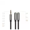 UGREEN Cabo divisor de áudio estéreo Aux 3,5mm com trança 20cm preto