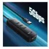 UGREEN Hub USB 4 em 1 com 4x USB-A 3.0 PD DC 12V 0,25m preto (CM416 10915)