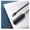 UGREEN Hub USB 4 em 1 com 4x USB-A 3.0 PD DC 12V 0,25m preto (CM416 10915)