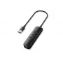 UGREEN Hub USB 4 em 1 com 4x USB-A 3.0 PD DC 12V 0,25m preto (CM416 10915)
