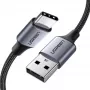 UGREEN 60128 Cabo USB-C para USB-A 2m preto - USB 2.0, 480 Mbps, carregamento rápido 3A