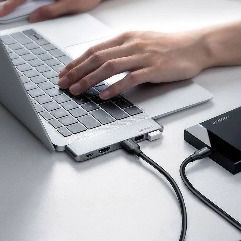 UGREEN 60559 hub USB-C 5 em 2 para MacBook Pro/Air, USB-C PD 100W, HDMI 4K, 3x USB 3.0