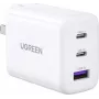 UGREEN Carregador rápido USB-C de 65W com porta USB-A - Carregador de parede de 3 portas, PD3.0/QC4.0+, Non-GaN, preto (90496)
