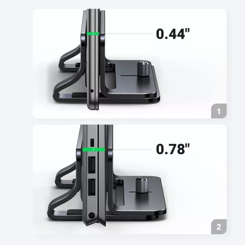 UGREEN Suporte vertical de alumínio para MacBook portátil tablet (20471 LP258) cinzento escuro