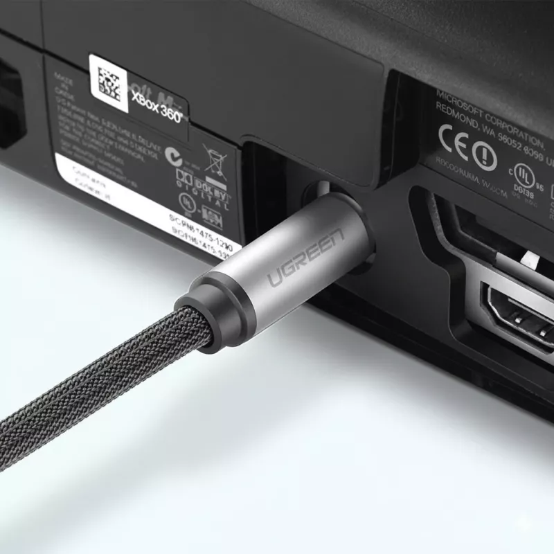 Ugreen AV108 10540 Cabo de Áudio Ótico Digital Toslink/SPDIF 2m Cinzento