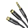 UGREEN AV141 Cabo divisor de headset 3,5 mm (1x macho para 2x fêmea) 20 cm - preto
