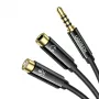 UGREEN AV141 Cabo divisor de headset 3,5 mm (1x macho para 2x fêmea) 20 cm - preto