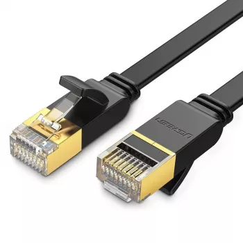 UGREEN cabo de rede Ethernet Cat 7 STP 10m preto plano RJ45 LAN 10 Gbps
