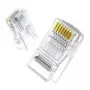 UGREEN Ficha modular RJ45 Cat6 - transparente com contactos dourados (10 unidades)